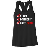 Strong Intelligent Women For Trump Girl Maga Checklist Voted Trump Women's Racerback Tank