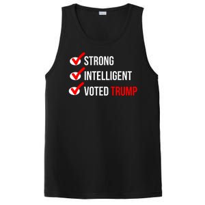 Strong Intelligent Women For Trump Girl Maga Checklist Voted Trump PosiCharge Competitor Tank