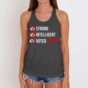 Strong Intelligent Women For Trump Girl Maga Checklist Voted Trump Women's Knotted Racerback Tank