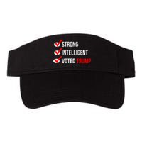 Strong Intelligent Women For Trump Girl Maga Checklist Voted Trump Valucap Bio-Washed Visor