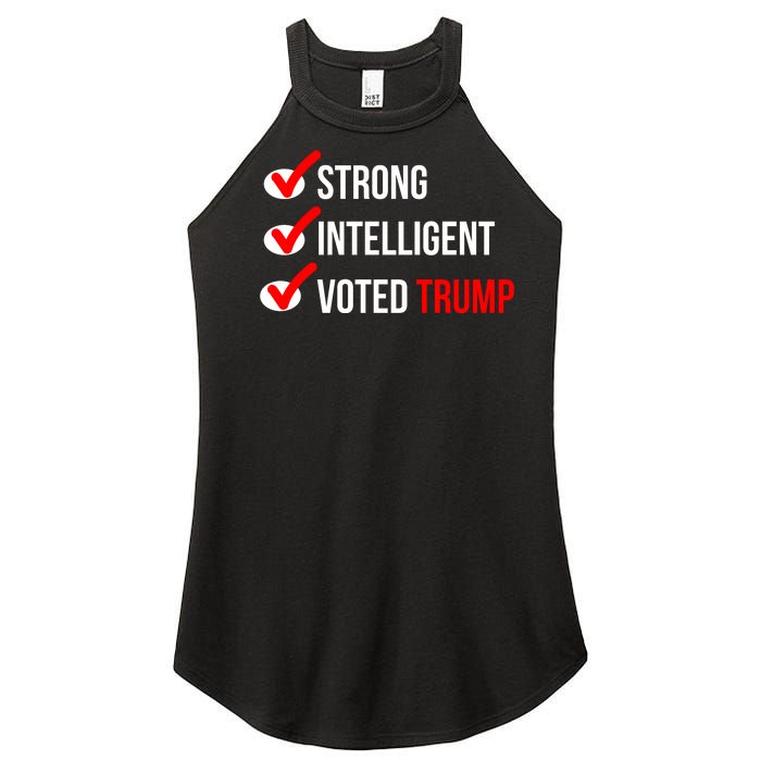 Strong Intelligent Women For Trump Girl Maga Checklist Voted Trump Women's Perfect Tri Rocker Tank