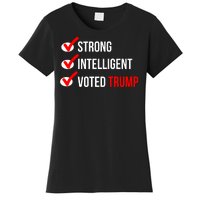 Strong Intelligent Women For Trump Girl Maga Checklist Voted Trump Women's T-Shirt