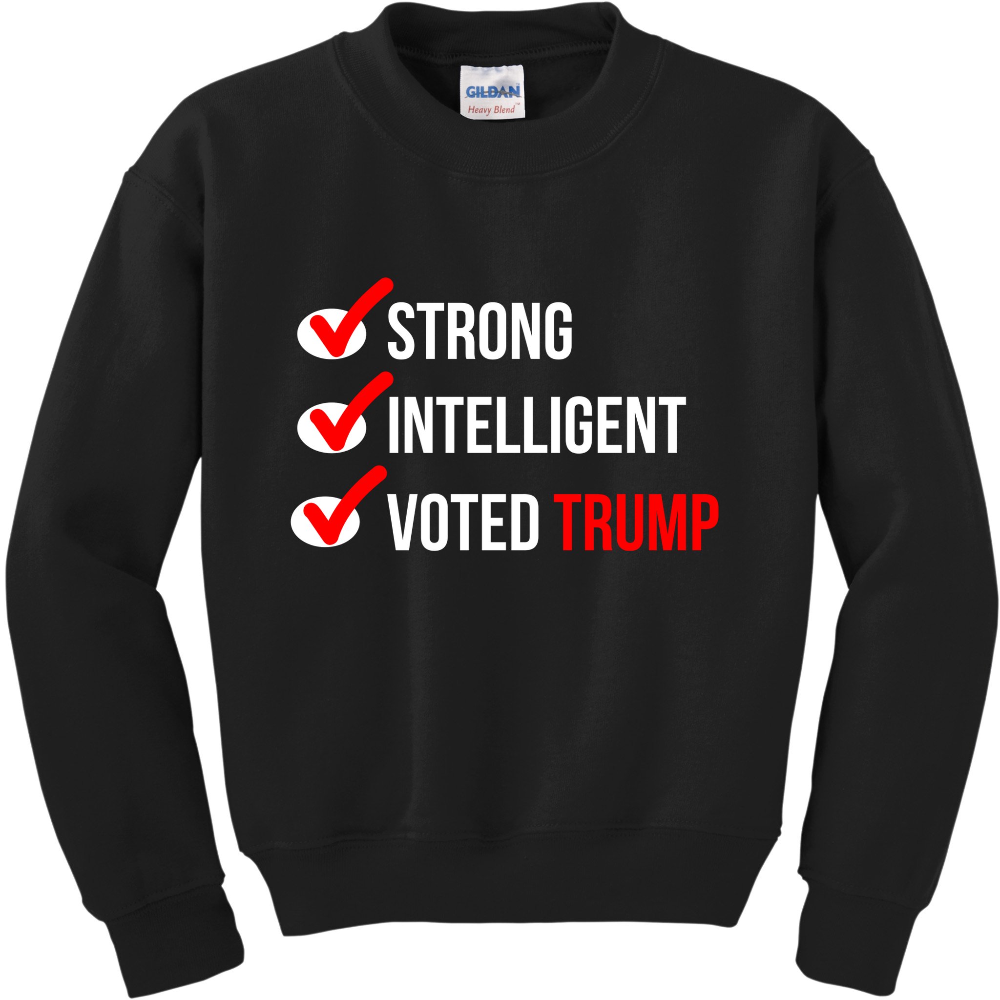 Strong Intelligent Women For Trump Girl Maga Checklist Voted Trump Kids Sweatshirt