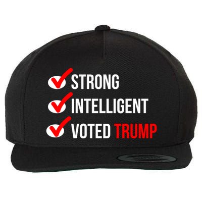 Strong Intelligent Women For Trump Girl Maga Checklist Voted Trump Wool Snapback Cap