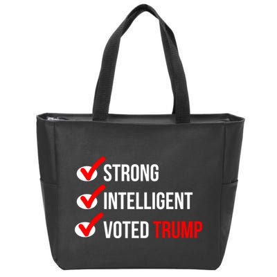 Strong Intelligent Women For Trump Girl Maga Checklist Voted Trump Zip Tote Bag