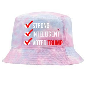 Strong Intelligent Women For Trump Girl Maga Checklist Voted Trump Tie-Dyed Bucket Hat