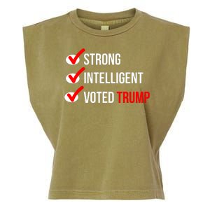 Strong Intelligent Women For Trump Girl Maga Checklist Voted Trump Garment-Dyed Women's Muscle Tee