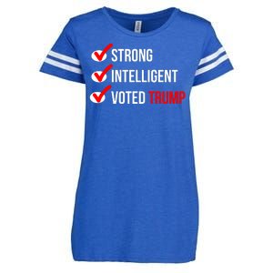 Strong Intelligent Women For Trump Girl Maga Checklist Voted Trump Enza Ladies Jersey Football T-Shirt