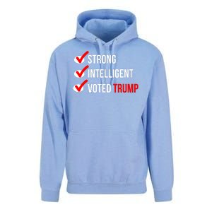 Strong Intelligent Women For Trump Girl Maga Checklist Voted Trump Unisex Surf Hoodie