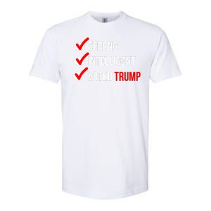 Strong Intelligent Women For Trump Girl Maga Checklist Voted Trump Softstyle CVC T-Shirt