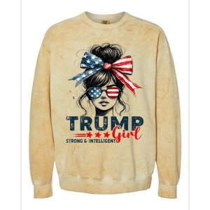 Strong Intelligent Women For Trump Girl Maga Colorblast Crewneck Sweatshirt