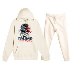 Strong Intelligent Women For Trump Girl Maga Premium Hooded Sweatsuit Set