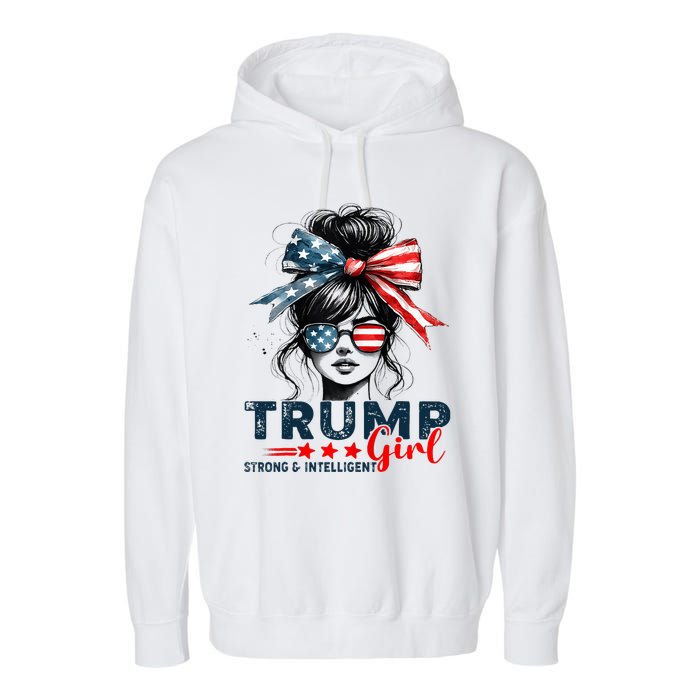 Strong Intelligent Women For Trump Girl Maga Garment-Dyed Fleece Hoodie