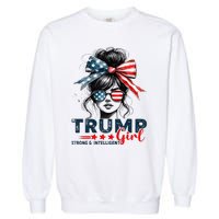 Strong Intelligent Women For Trump Girl Maga Garment-Dyed Sweatshirt