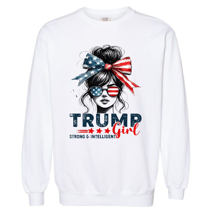 Strong Intelligent Women For Trump Girl Maga Garment-Dyed Sweatshirt