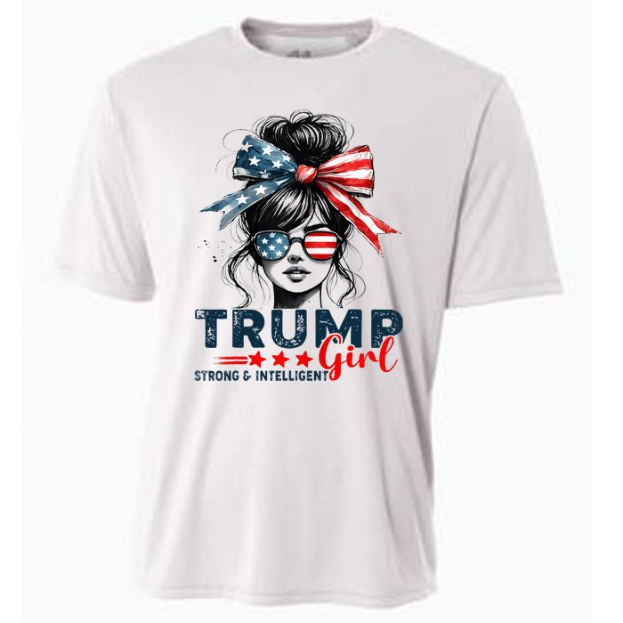 Strong Intelligent Women For Trump Girl Maga Cooling Performance Crew T-Shirt