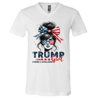 Strong Intelligent Women For Trump Girl Maga V-Neck T-Shirt