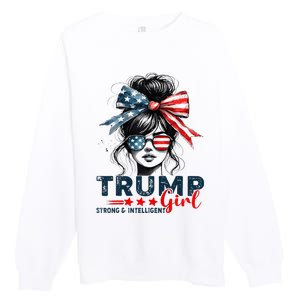 Strong Intelligent Women For Trump Girl Maga Premium Crewneck Sweatshirt