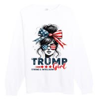 Strong Intelligent Women For Trump Girl Maga Premium Crewneck Sweatshirt