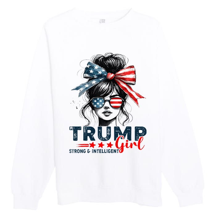 Strong Intelligent Women For Trump Girl Maga Premium Crewneck Sweatshirt