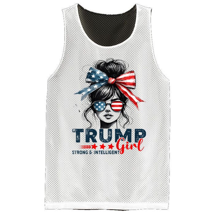 Strong Intelligent Women For Trump Girl Maga Mesh Reversible Basketball Jersey Tank