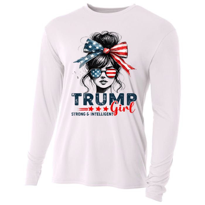 Strong Intelligent Women For Trump Girl Maga Cooling Performance Long Sleeve Crew