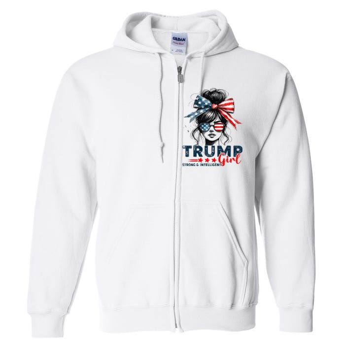 Strong Intelligent Women For Trump Girl Maga Full Zip Hoodie