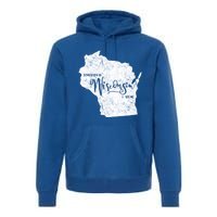 Somebody In Wisconsin Loves Me Weathered Vintage Cute Gift Premium Hoodie