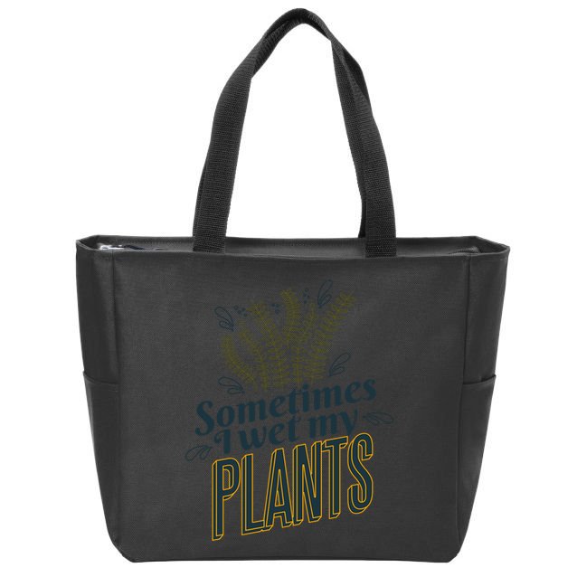 Sometimes I Wet My Plants Funny Zip Tote Bag