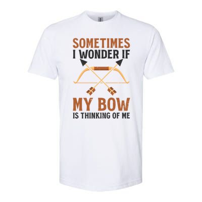 Sometimes I Wonder If Bow Thinks Design Archery Hunting Gift Softstyle CVC T-Shirt