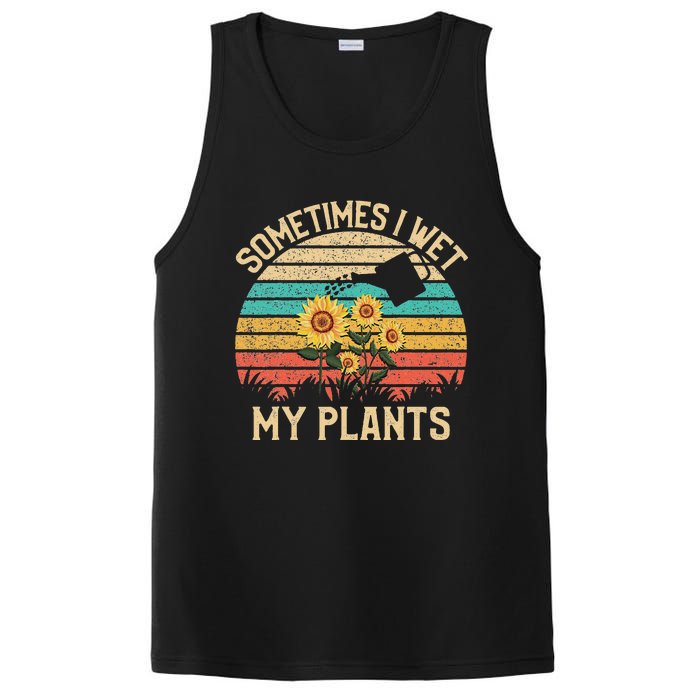 Sometimes I Wet My Plants Vintage Sunflower Gardening PosiCharge Competitor Tank