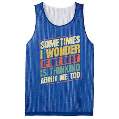 Sometimes I Wonder If My Boat Thinking About Me Too Funny Mesh Reversible Basketball Jersey Tank