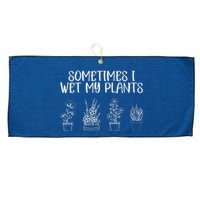 Sometimes I Wet My Plants Funny Gardener Saying Large Microfiber Waffle Golf Towel