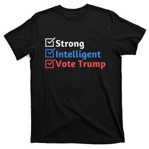 Strong Intelligent Women For Trump Girl Maga Checklist T-Shirt