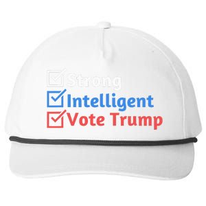 Strong Intelligent Women For Trump Girl Maga Checklist Snapback Five-Panel Rope Hat