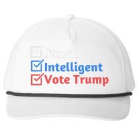 Strong Intelligent Women For Trump Girl Maga Checklist Snapback Five-Panel Rope Hat