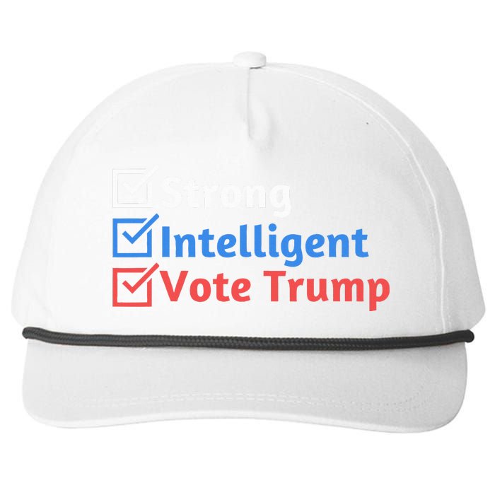 Strong Intelligent Women For Trump Girl Maga Checklist Snapback Five-Panel Rope Hat