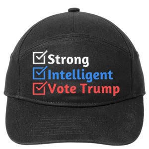 Strong Intelligent Women For Trump Girl Maga Checklist 7-Panel Snapback Hat