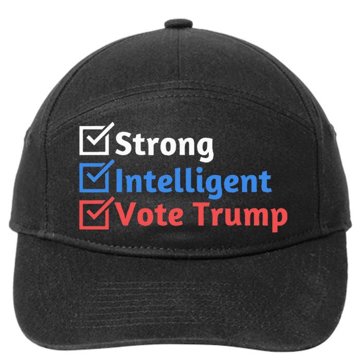 Strong Intelligent Women For Trump Girl Maga Checklist 7-Panel Snapback Hat