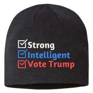 Strong Intelligent Women For Trump Girl Maga Checklist Sustainable Beanie