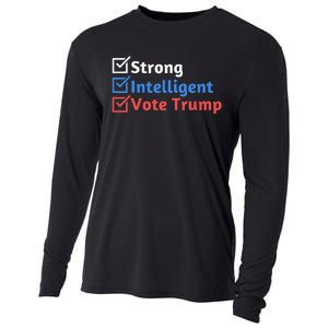 Strong Intelligent Women For Trump Girl Maga Checklist Cooling Performance Long Sleeve Crew