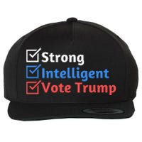 Strong Intelligent Women For Trump Girl Maga Checklist Wool Snapback Cap