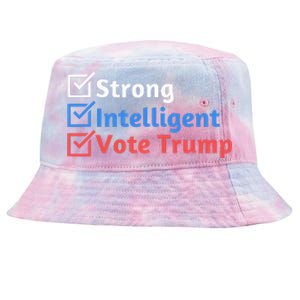 Strong Intelligent Women For Trump Girl Maga Checklist Tie-Dyed Bucket Hat