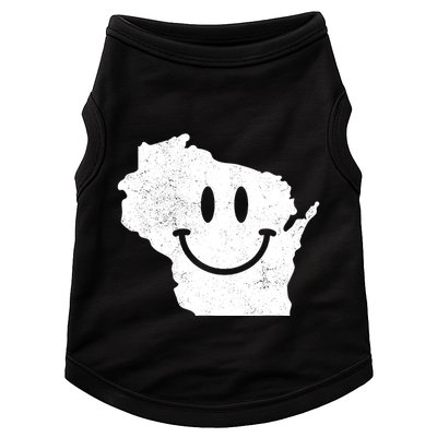 Smiling In Wi Funny Wisconsin Happy Face Doggie Tank