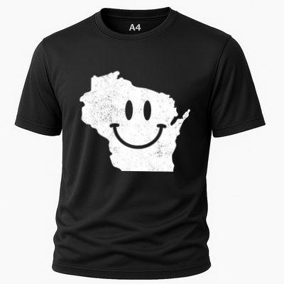 Smiling In Wi Funny Wisconsin Happy Face Performance Shirt