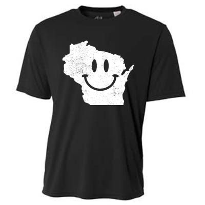 Smiling In Wi Funny Wisconsin Happy Face Cooling Performance Crew T-Shirt