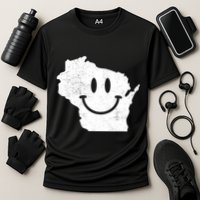 Smiling In Wi Funny Wisconsin Happy Face Performance Shirt