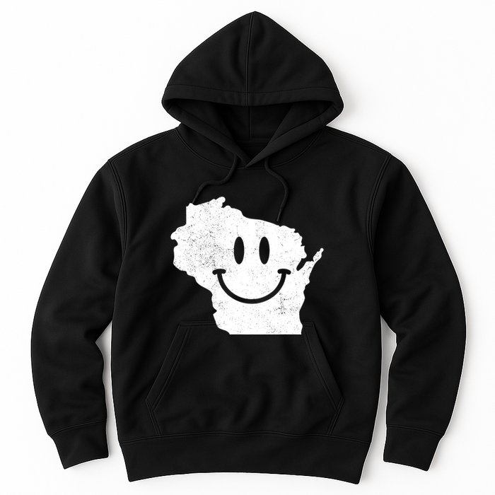 Smiling In Wi Funny Wisconsin Happy Face Hoodie