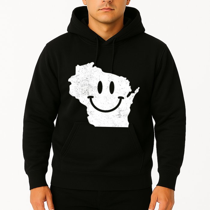 Smiling In Wi Funny Wisconsin Happy Face Hoodie