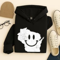 Smiling In Wi Funny Wisconsin Happy Face Hoodie